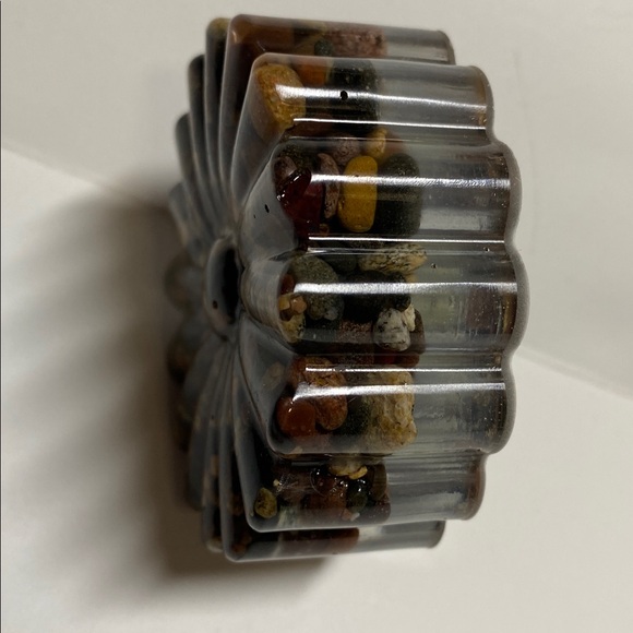 Resin Floral Home Decor Doorstop Flower Natural Rock Art NWOT Handmade - Picture 3 of 14